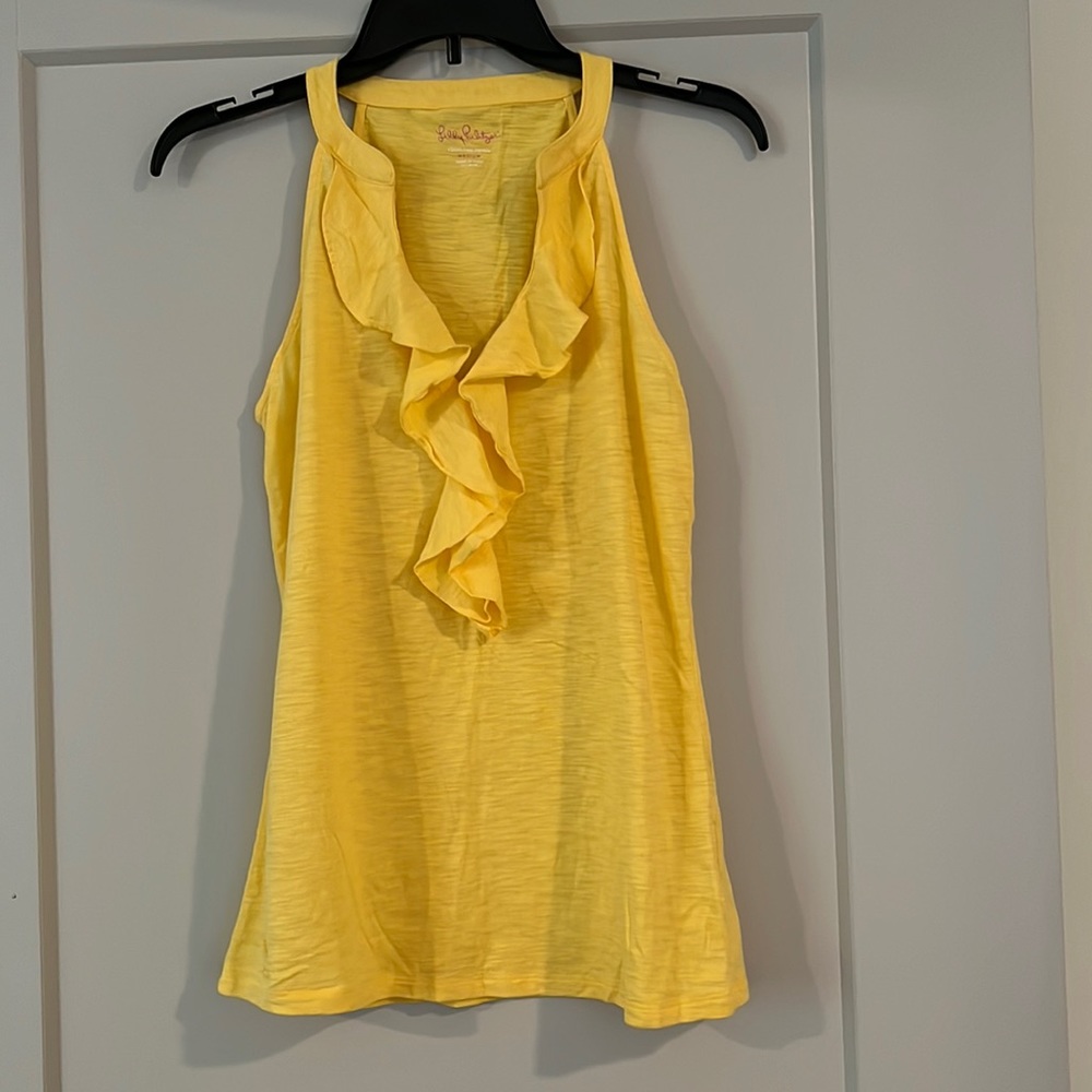 Lilly Pulitzer Yellow Ruffle Tank Top